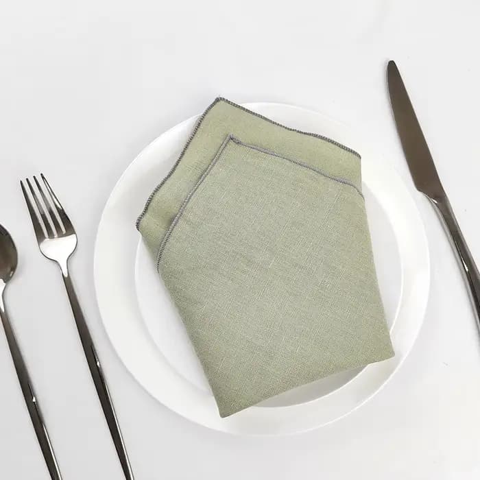 Lot de 10 grilles de serviette en lin 100% pur, écologique et durable, idéal pour les mariages, les réunions de famille, les pique-niques et plus encore