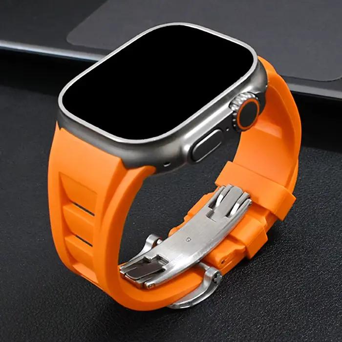 Bracelet de sport pour Apple Watch Ultra 3 2 49mm, en caoutchouc, pour iWatch série 11 10 46mm 9/8/7 45mm 6/SE 44mm, en Silicone pour hommes