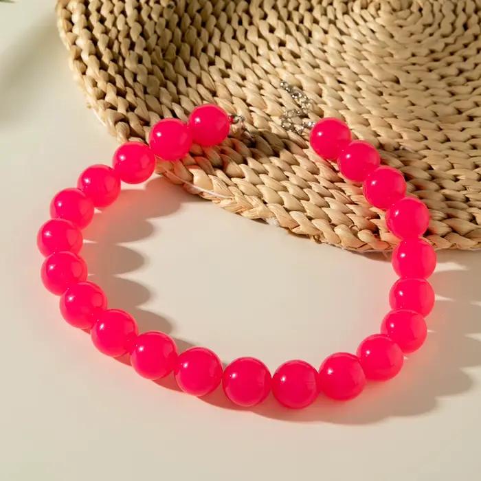 Docona bohême perle ronde colorée collier pour femmes mode Banquet réglable géométrique vacances bijoux cadeaux de fête