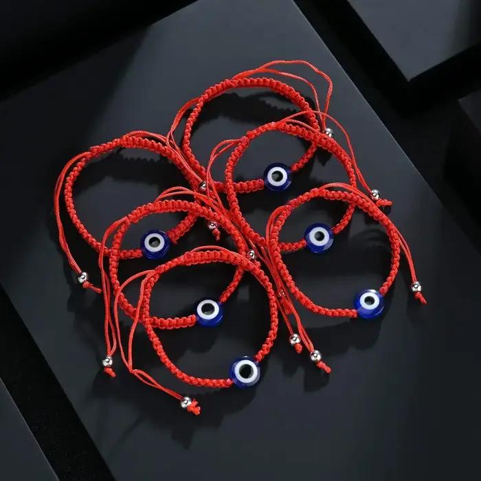 Bracelet à cordes rouge mauvais œil pour amoureux, amulette porte-bonheur et amitié, corde tressée faite à la main, bijoux cadeaux, 2024