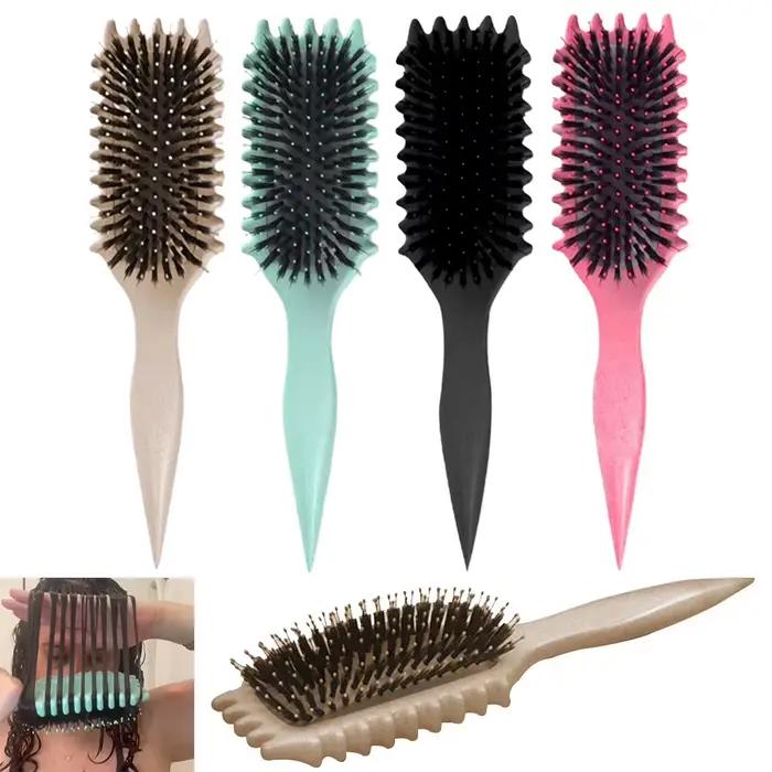 Brosse Coiffante pour Cheveux Bouclés – Brosse à Boucles pour Hommes et Femmes – Outil de Peignage et de Modelage – Réduit les Tensions
