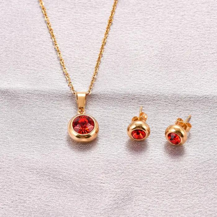 Ensemble de bijoux en acier inoxydable et zircone pour femmes, collier, boucles d'oreilles, pendentif, chaîne, ras du cou, clous d'oreilles, bijoux en métal, cadeau