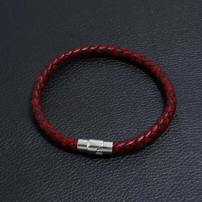 Noms personnalisés perles hommes Bracelet tressé bijoux en cuir faits à la main cadeaux de fête des pères de noël pour lui enfant papa petit ami cadeau