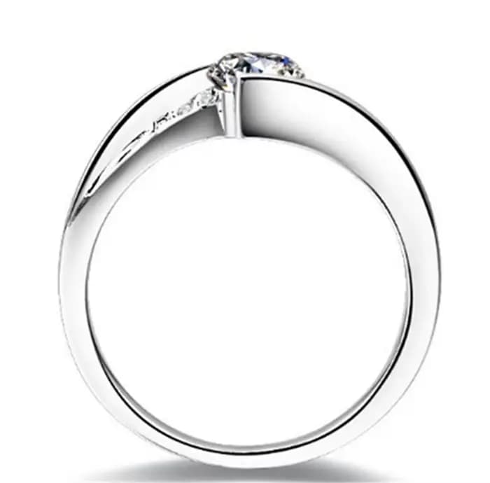 Bague de fiançailles en diamant pour femme, or blanc massif 14 carats, bijoux de doigt, beau cadeau, document D VVl's, fille, amour, meilleur, 0,5 ct, AU585
