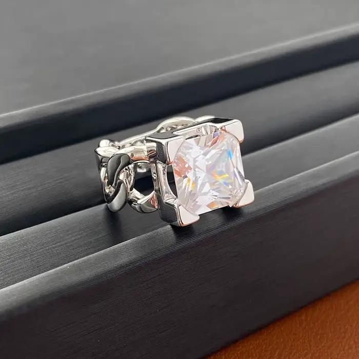 Europe amérique grand cristal Zircon élégant anneau boucles d'oreilles hommes femmes populaire bijoux accessoires tendance