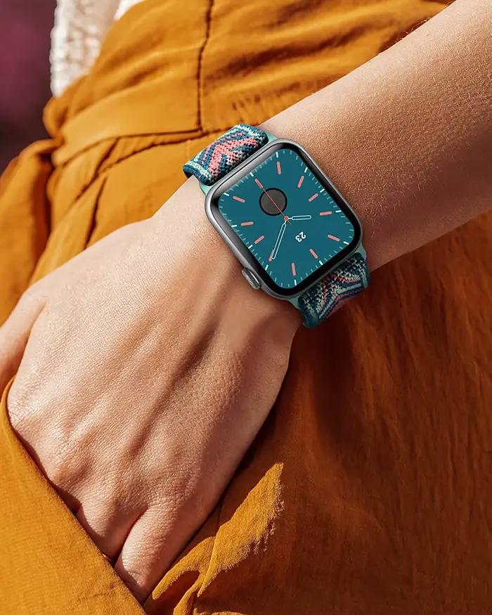 Bracelet chouchou pour bracelet de montre Apple 45mm 44mm 40mm 41mm 42mm 46mm 49mm bracelet en Nylon élastique iWatch 11 10 9 8 7 6 se Ultra 3/2