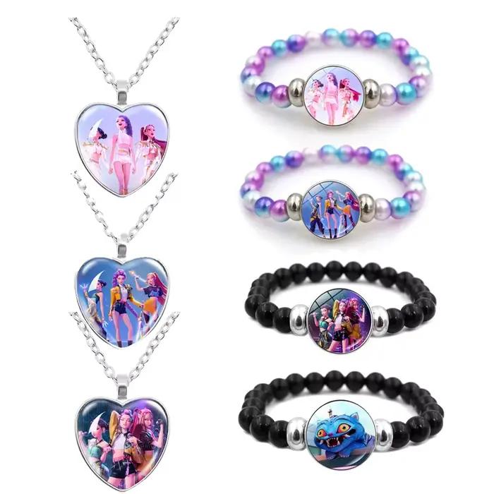 Ensemble tendance 2 pièces Demon Hunters : 1 bijou, collier et bracelet délicats, accessoire élégant pour le quotidien et les occasions festives