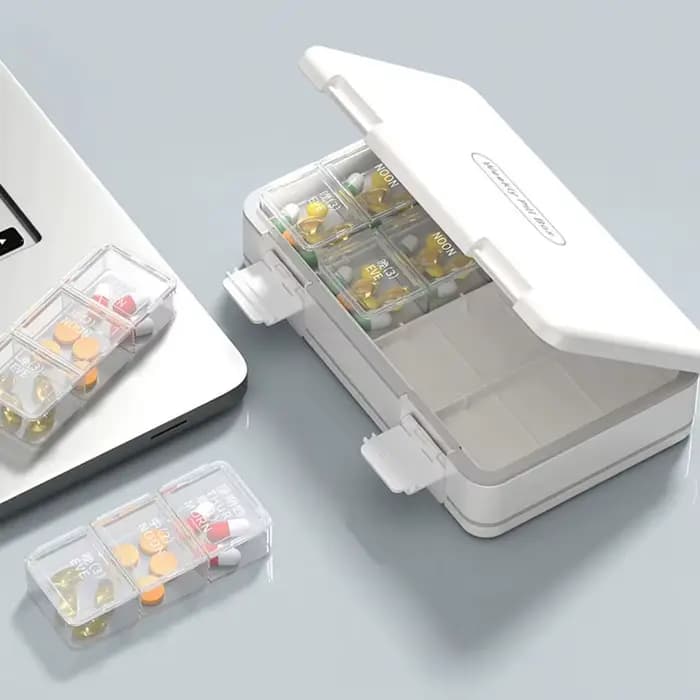 Pilulier hebdomadaire à 24 grilles, 7 jours, amovible, anti-fuite, organisateur de médicaments, léger, grande capacité, boîte à pilules quotidienne