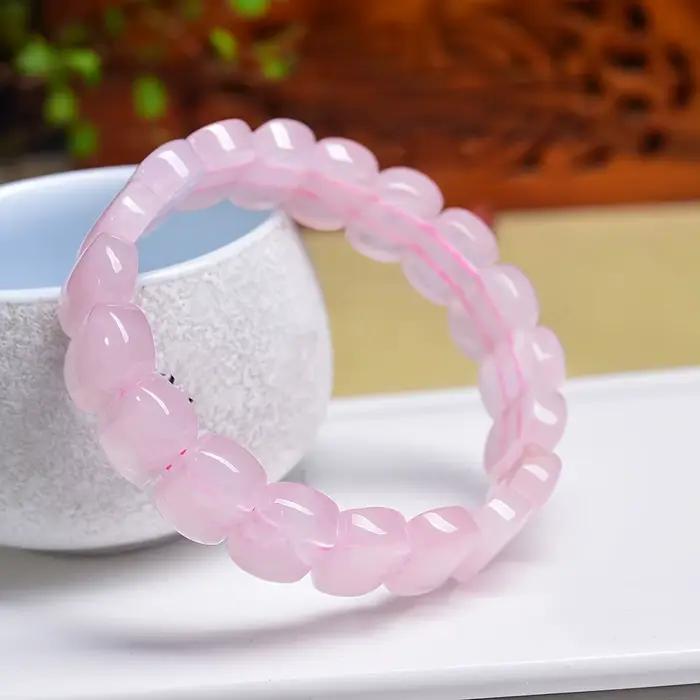 Bracelet en Quartz Rose naturel, bracelet en cristal naturel, cadeau de Festival, donnez aux parents et aux amis en cadeau, 1 pièce