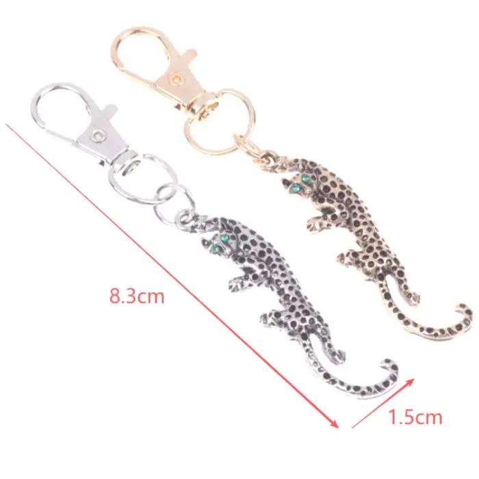 Porte-clés pendentif panthère Animal pour femmes, sac à main, breloques de voiture pour hommes, ornements, bijoux à la mode, cadeaux
