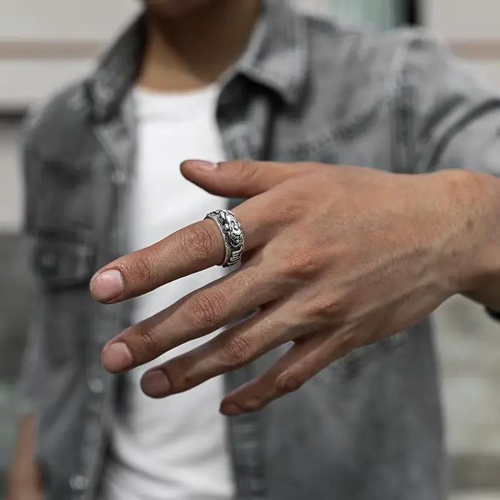Bague Pixiu Feng Shui pour la protection de la prospérité, bague ajustable gravée du Sutra du Cœur, pour les amateurs de bijoux spirituels, à porter au quotidien