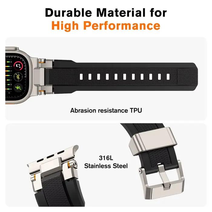 Bracelet de sport pour homme pour Apple Watch Band Ultra 3/2 49mm 46mm 45mm 44mm 42mm Bracelet en silicone pour Iwatch Series 11 10 9 8 7 6