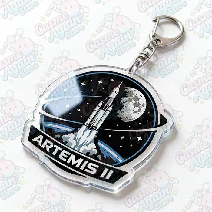 Porte-clés Artemis II pour accessoires, breloques de sac, bijoux sur le thème de l'exploration spatiale Artemis II, cadeaux d'anniversaire pour amis