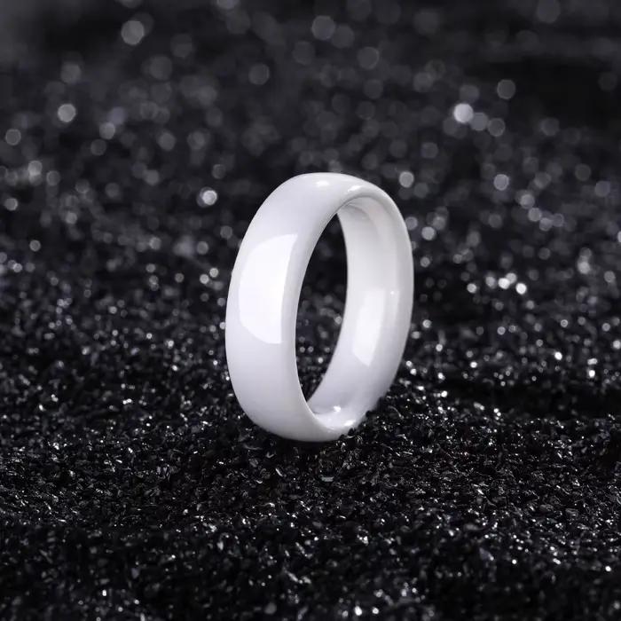 Tigrade 2/4/6mm bague en céramique blanche noir bague de fiançailles de mariage hommes femmes anneaux Anti-allergie minimaliste femme Anillos doux