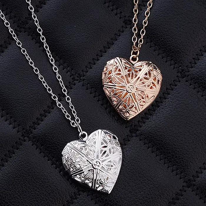 Colliers avec pendentif en forme de cœur creux, Bijoux à la mode, amour, breloque géométrique, cadeau, vente en gros, Bijoux de cou