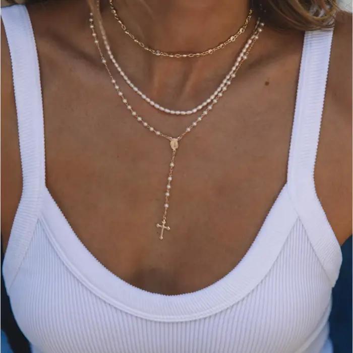 Colliers avec pendentif étoiles en cristal pour femmes, plaqué or, multiniveau, style Boho, Vintage, bijoux, cadeau de mariage, nouvelle collection 2020