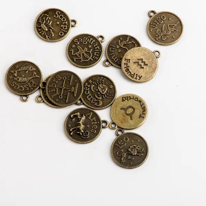 12 constellations pendentif pour trouver et composants de bijoux, accessoires de maquillage à faire soi-même, manuel # JY115