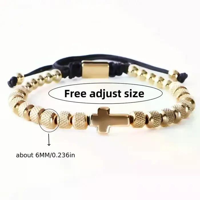 Bracelet porte-bonheur en acier inoxydable, perles faites à la main, pour hommes et femmes, chaîne de prière et de fitness, bijou de couple, cadeau