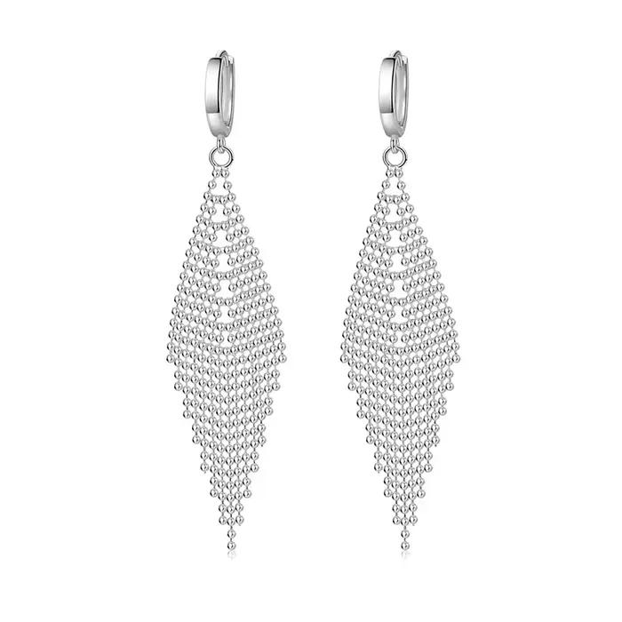 Boucles d'oreilles longues en argent Sterling 925, perles à pampilles, pour femmes, bijoux de mariage, cadeaux à la mode, nouvelle collection