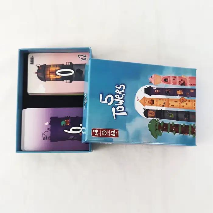 Jeu de société de puzzle d'empilage de tours abstraites 5 Tours, version chinois-anglais, pour les moments de loisirs en groupe