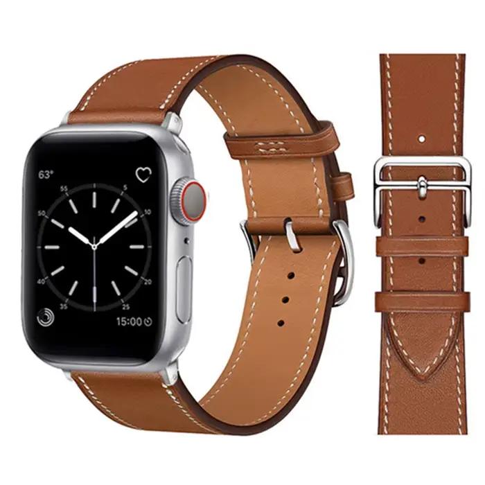 Bracelet en cuir pour bracelet de montre Apple 44mm 45mm 49mm 46mm 38mm 40mm 41 42mm bracelet d'affaires iWatch série Ultra 11 10 9 8 7 6 SE