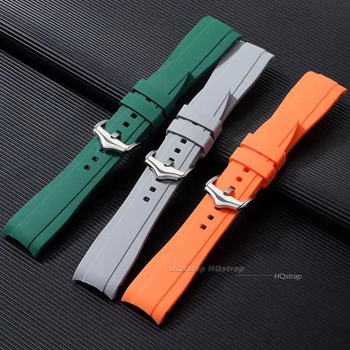 Bracelet de montre pour Omega pour Swatch pour MoonSwatch, extrémité incurvée, Bracelet de plongée en caoutchouc de Silicone pour Bracelet Water Ghost 20mm 22mm
