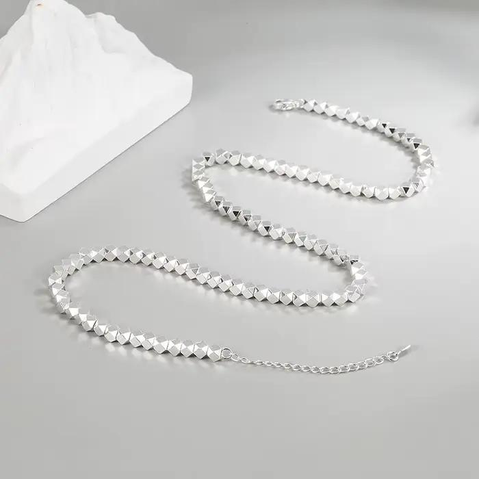 Collier brillant en argent regardé Chim925 pour femme, pull à la mode, bijoux fins, accessoires cadeaux
