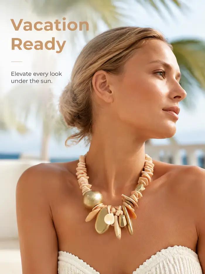 Collier élégant bohème fait main avec perles pour femme – Accessoire de bijouterie tendance pour inspirer vos tenues