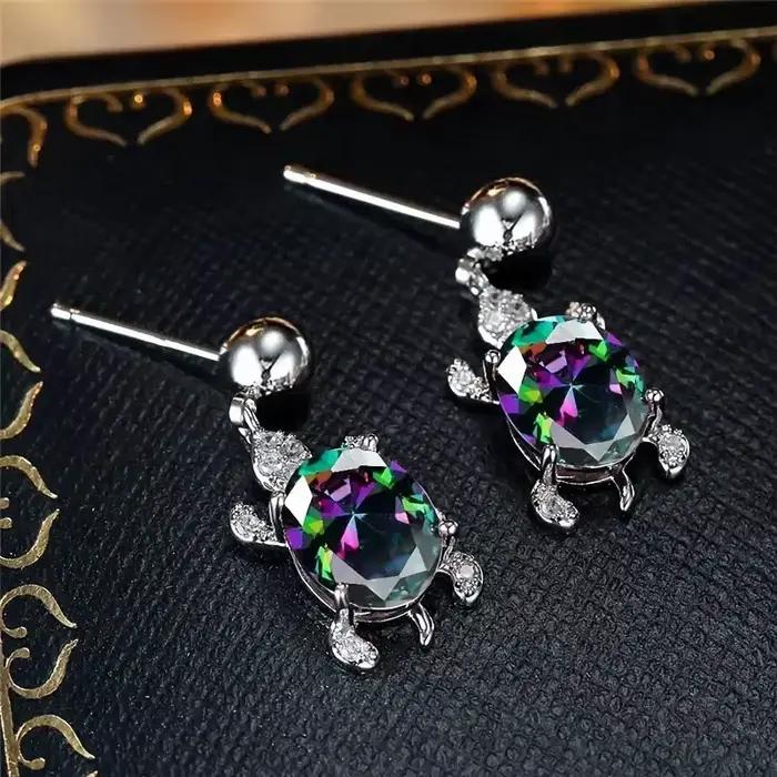 Boucles d'oreilles pendentif tortue en argent Sterling 925 pour femmes, bijoux d'oreille Chic et délicat en forme d'animal, Design exquis, accessoires quotidiens