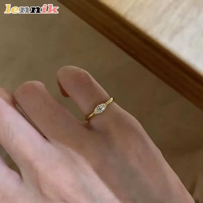 Bague en diamant Marquise pour femmes, vent minimaliste, Super scintillant, petite Niche Ins Sense, exquise et polyvalente, bague Pinky plaquée or