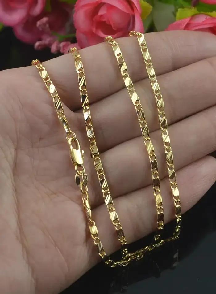 Collier rempli d'or 18 carats pour hommes et femmes, bijoux exquis, mode, vente en gros, taille 16-30 ", JOWholesale