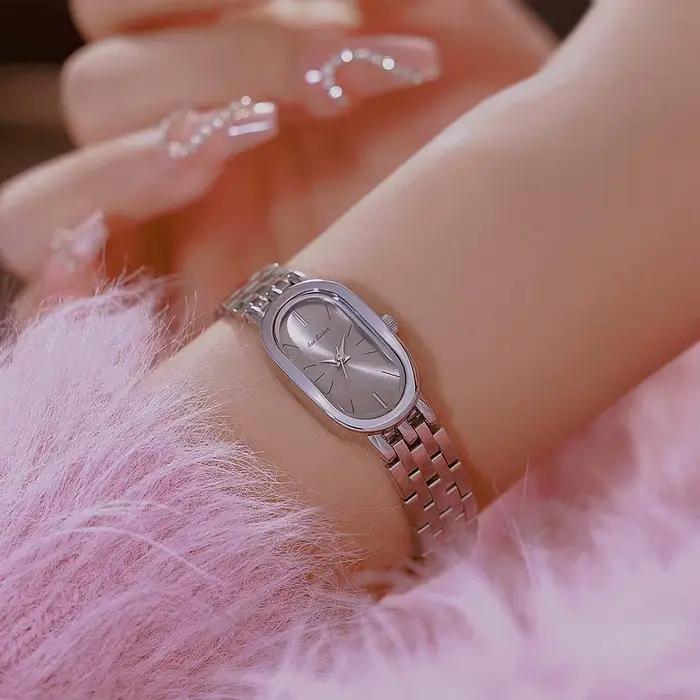 Femmes Tiffany cadran bleu montre de luxe en acier inoxydable Bracelet Quartz montre-Bracelet mode Simple élégant dames horloge cadeau nouveau