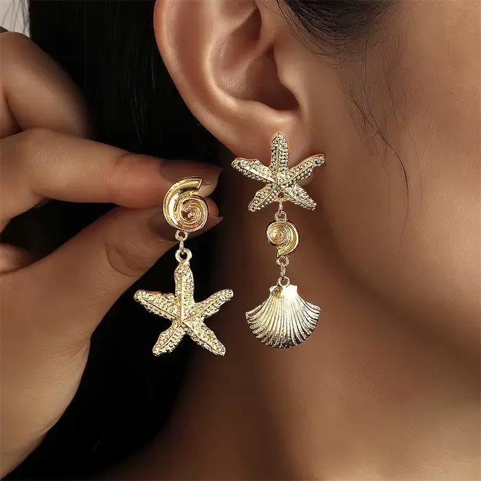 Boucles d'oreilles Vintage en métal pour femmes, accessoires tendance, bijoux personnalisés, usage quotidien, bijoux créatifs, cadeau