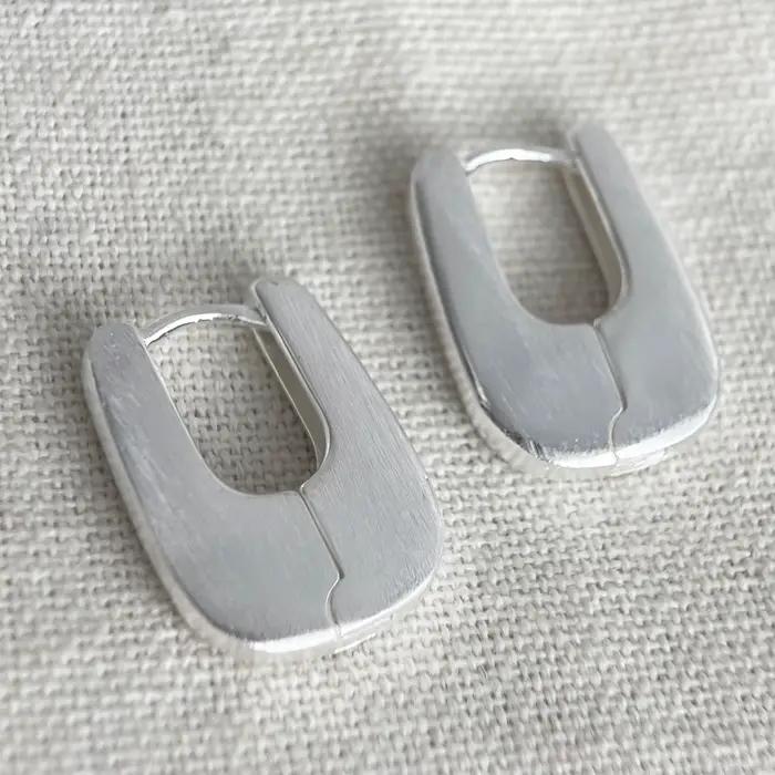 Boucles d'oreilles en argent Sterling 925 pour femmes, bijoux tendance, Double or brillant, prévention des allergies, accessoires de fête, cadeau