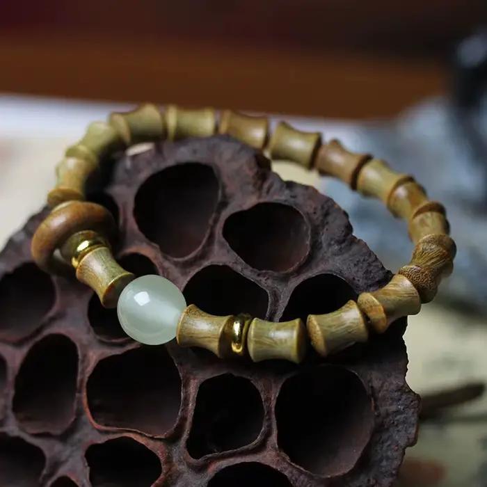 Bracelet en bois de santal vert pour femme, accessoires de bijoux, décoration de chapelet de nuit, matiques à main, cadeau de bijoux