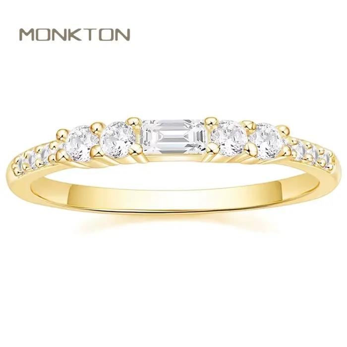 Monkton-Bague minimaliste en argent pour femme, bijou de fiançailles et de mariage, haute qualité