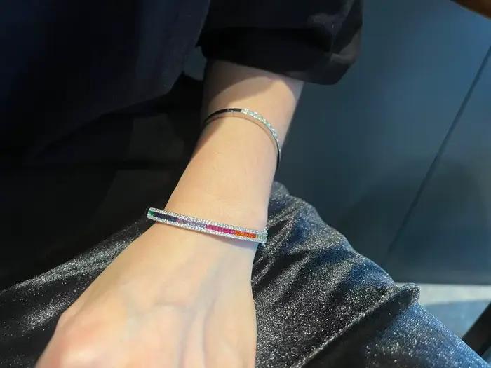 Bracelets Moissanite complets De 2mm, argent Sterling 100% plaqué or 18 carats, bijoux fins De luxe, Bracelet Pulseiras De Prata pour femmes