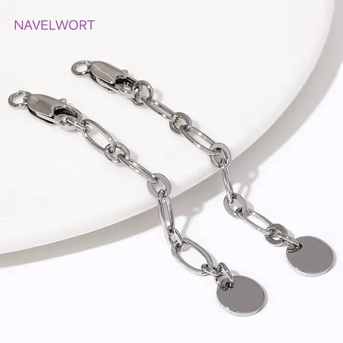 Chaîne d'extension ronde plaquée or 18 carats, pour la fabrication de bijoux, chaîne à queue étendue en laiton, accessoires de collier à faire soi-même, 1/3/5 pièces/lot