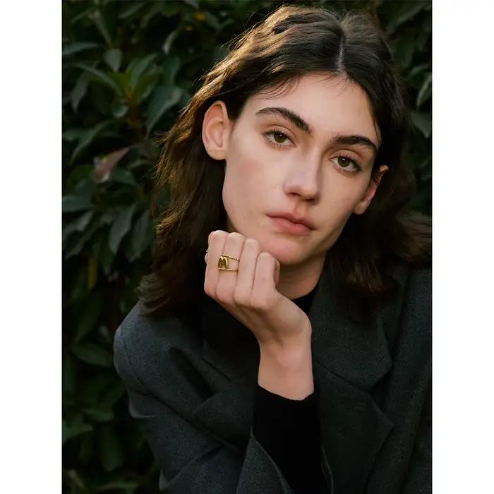 Yhpup Gros 18K Or Sweats Étanche Plaqué Réglable Anneau Ouvert 2025 Initiale Alphabet A-Z Lettre Charme Minimaliste Bijoux