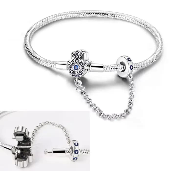 Bracelet en argent Disney, Original, feuille, trèfle, papillon, cœur, adapté pour la fabrication de pendentifs, perles, bijoux à la mode pour femmes