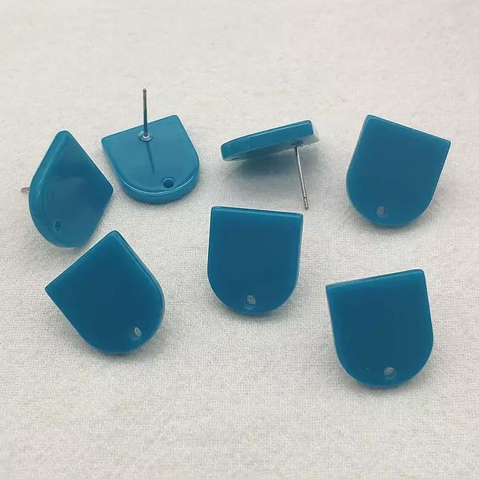 Nouvel arrivage! Clou d'oreille en acrylique de forme narnéon, solide, boucle d'oreille faite à la main, pièces de bricolage, résultats de bijoux, composants, 17x15mm, 100 pièces