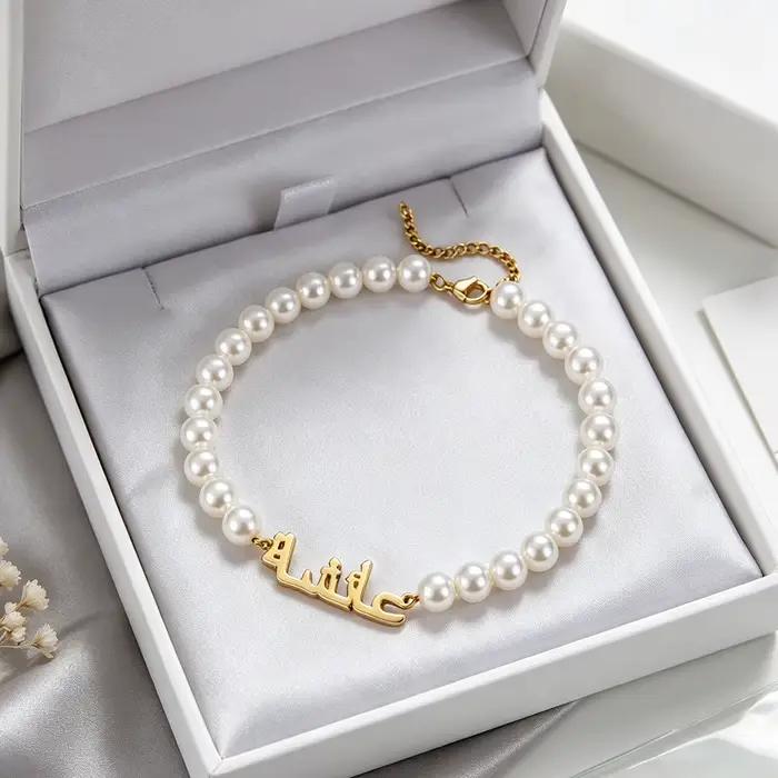 Bracelet personnalisé en acier inoxydable pour femmes, avec nom gravé, bijoux élégants, cadeaux, accessoires pour anniversaire