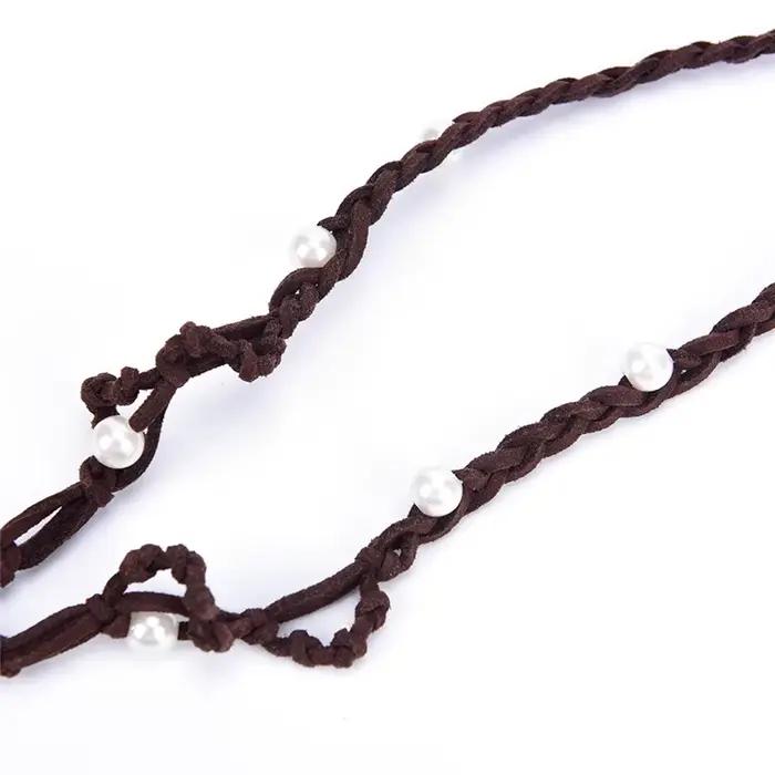 Collier de princesse Moana pour femmes et filles, accessoires de bijoux, film animé, Cosplay, corde en cuir tressée à la main