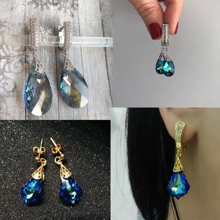 Juya-Pendentif en Agate Clip pour Femme, Composants de Bijoux, Crochet Fait à la Main, Clips de Pincement, Accessoires de Diversité, DIY, B64.