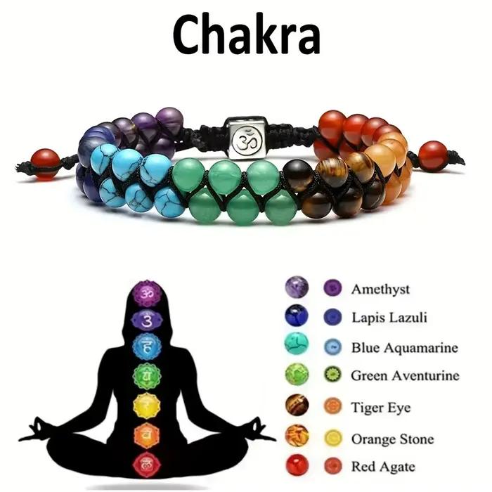 Bracelet en pierres naturelles 7 chakras, bijoux faits à la main multicolores, joli cadeau pour un usage quotidien