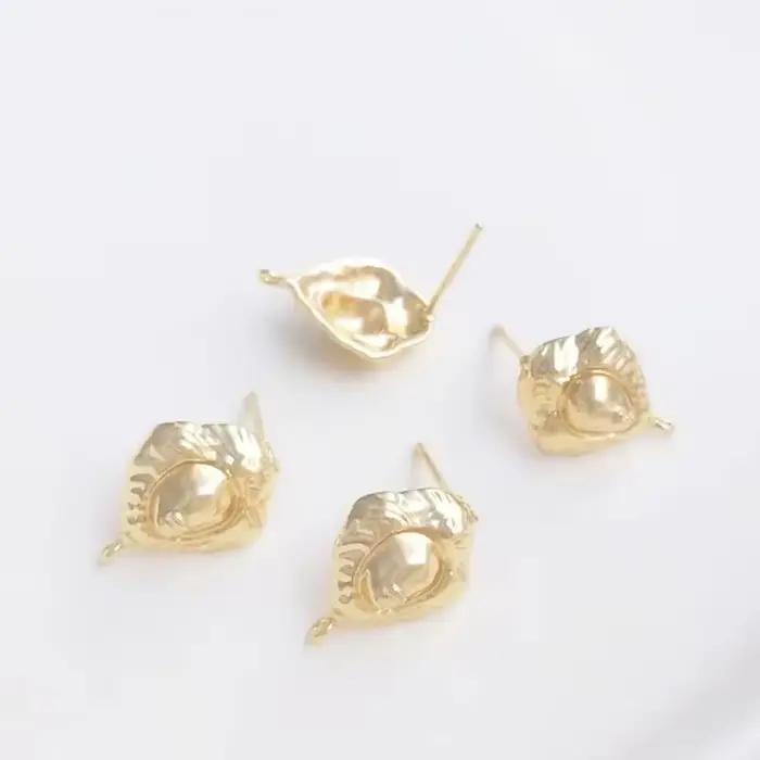 Tête de lion vintage plaquée or 14 carats avec boucles d'oreilles pendantes, épingle en argent 925, accessoires de bijouterie à la mode