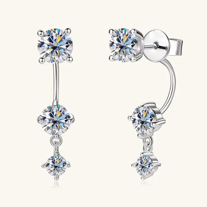 Une paire de boucles d'oreilles à pampilles en moissanite en argent 925, design, niche, pour hommes et femmes, couple