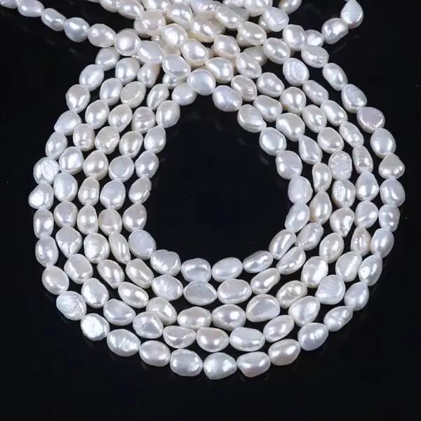 8-9mm eau blanc rose violet perle de culture baroque d'eau douce perles en vrac pour les femmes bijoux à bricoler soi-même