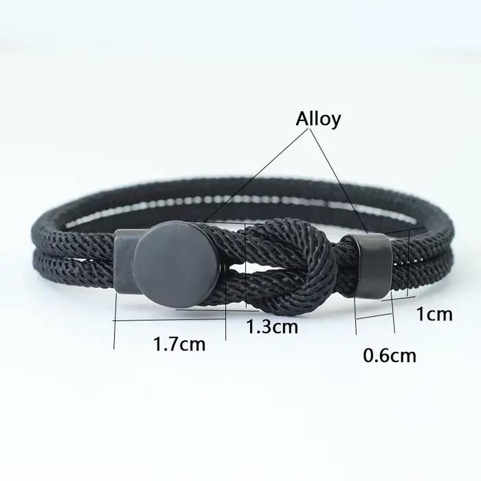 Punk hommes corde Bracelet main loisirs accessoires 4mm cordon Bracelet cadeau pour mari petit ami Cool motard correspondant Braslet Pulseira