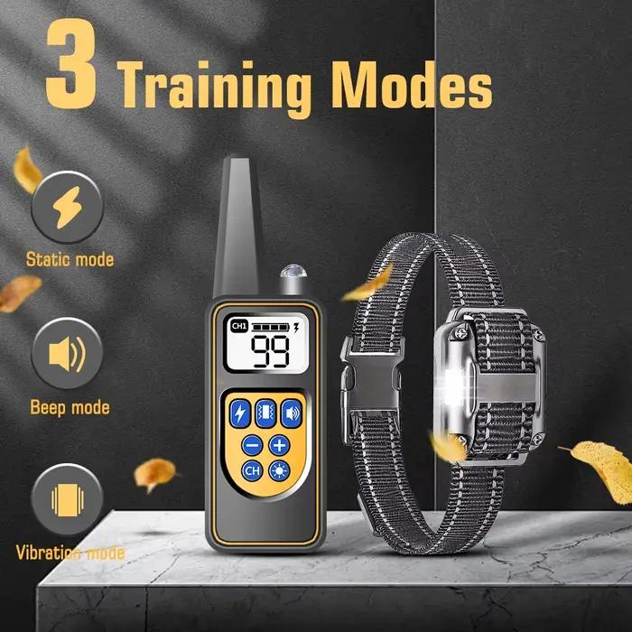 Collier d'entraînement pour chien avec télécommande, collier anti-choc étanche, Rechargeable, petits, moyens et grands chiens, bip